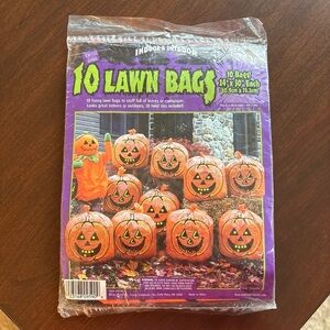 Fun World Pumpkin Leaf & Lawn Bags 24x30” Halloween  Fall Décor vintage autumn